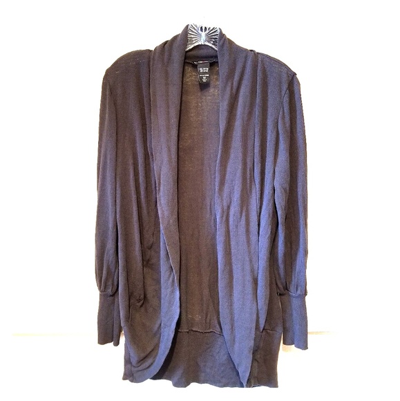 New York & Company Sweaters - NY & Co charcoal gray open front knit cardigan